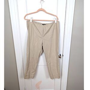 Lafayette 148 | Khaki Tan Cropped Trousers Plus Size 16W